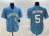Men's Los Angeles Dodgers #5 Freddie Freeman Light Blue Limited Stitched Jersey,baseball caps,new era cap wholesale,wholesale hats